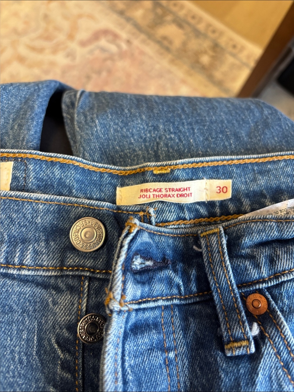 Levis Ribcage Straight  Jeans - Blue